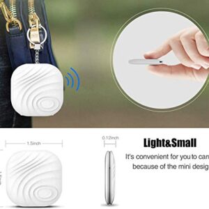 Key Finder Locator (Pack of 2), Smart Bluetooth Item Tracker & Finder Device for Wallet, Phone, Dogs, Cats - Anti-Lost Bidirectional Alarm Reminder - Replaceable Battery, White + Green