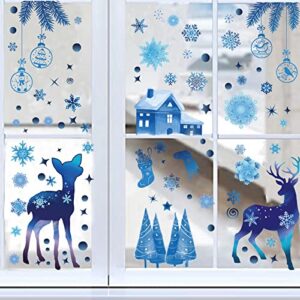 dmhirmg christmas window clings,christmas snowflakes window clings decals, christmas window stickers snowflake window clings decals for christmas decorations(9 pack)