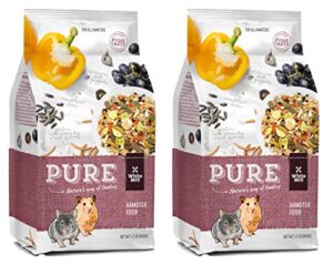 witte molen pure hamster food seed mixture mealworms, sunflower seeds, puffed rice, grape nuts, no artificial preservatives dry food, 1.7 lbs (2 pack