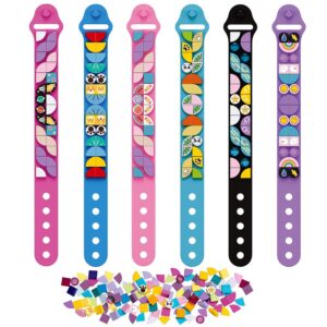 sienon bracelets 6pcs, kids building blocks dots bracelets, diy creative craft bracelet making kit for kids, friendship bracelets, dots construction toys kit for birthday for girls boys