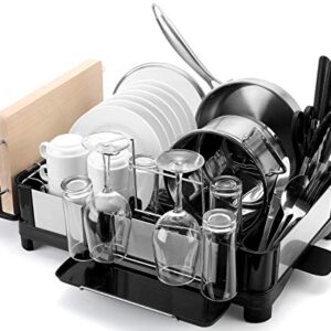 Drizom Dish Rack - Fingerprint-Proof 304 Stainless Steel Pot Dish Drying Rack for Kitchen Counter, Fully Customizable Cutlery Rack, Cups Holder and Cutting Board Rack - Dish Drainer for Large Capacity