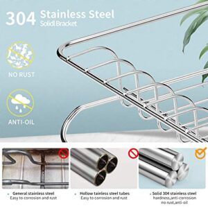 Drizom Dish Rack - Fingerprint-Proof 304 Stainless Steel Pot Dish Drying Rack for Kitchen Counter, Fully Customizable Cutlery Rack, Cups Holder and Cutting Board Rack - Dish Drainer for Large Capacity