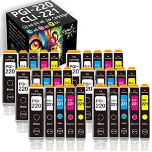 30-pack colorprint compatible pgi220 cli221 ink cartridge replacement for canon pgi-220 cli-221 for pixma mx860 mx870 mp550 mp560 mp980 mp620 mp630 ip3600 ip4600 ip4700 printer (6xlbk,6bk,6c,6m,6y)