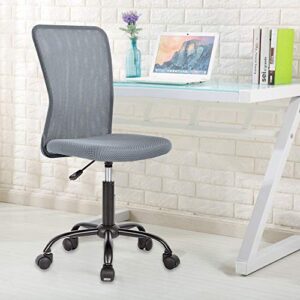 ergonomic office chair with lumbar support mesh chair with wheels rolling swivel back support adjustable executive desk chair, modern pc computer desk chair for home office women men by xxfbag - gray