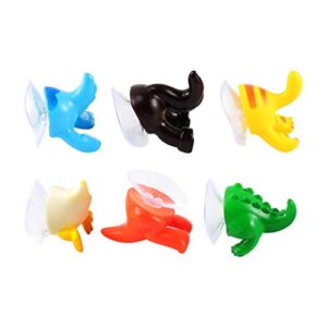 DOITOOL Towel Hooks 6pcs Suction Cup Wall Hooks Animal Tail Wall Hooks Hanger Holder for Shower Bathroom Kitchen Towel Loofah Sponge Robe Keys Bags (Mixed Color) Window Suction Cup Hooks