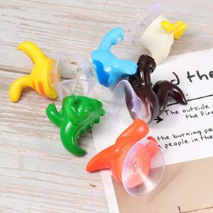 DOITOOL Towel Hooks 6pcs Suction Cup Wall Hooks Animal Tail Wall Hooks Hanger Holder for Shower Bathroom Kitchen Towel Loofah Sponge Robe Keys Bags (Mixed Color) Window Suction Cup Hooks