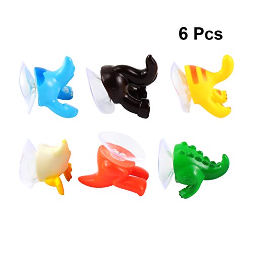 DOITOOL Towel Hooks 6pcs Suction Cup Wall Hooks Animal Tail Wall Hooks Hanger Holder for Shower Bathroom Kitchen Towel Loofah Sponge Robe Keys Bags (Mixed Color) Window Suction Cup Hooks