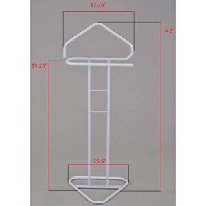 Pilaster Designs Traditional Fairview Suit & Tie Valet Stand Clothing Organizer Rack, White Metal