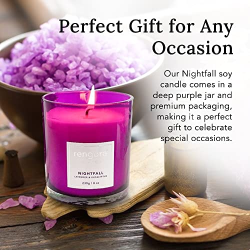 Candle Gifts for Women - Lavender Scented Candle for Home - Purple, Long Burning Soy Candle (40+ hrs / 8 oz) - Lavender & Eucalyptus