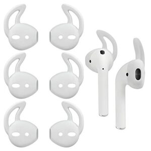 anti-slip eartips soft silicone skin gels earhooks covers with secure wing earbuds sport accessories (clear) 4 pairs