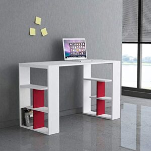 ada home décor dania home-office-desks, 29.53'' h x 47.24'' w x 22.44'' d, white & burgundy