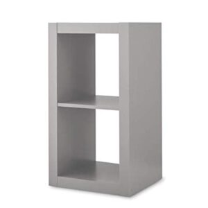 Better Homes and Gardens Bookshelf Square Storage Cabinet 2-Cube Organizer, Gray