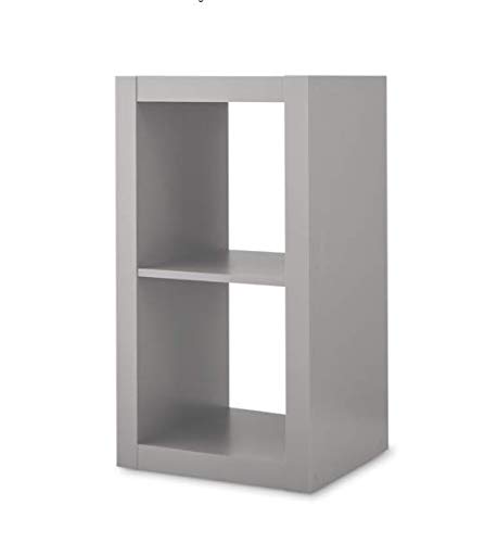 Better Homes and Gardens Bookshelf Square Storage Cabinet 2-Cube Organizer, Gray