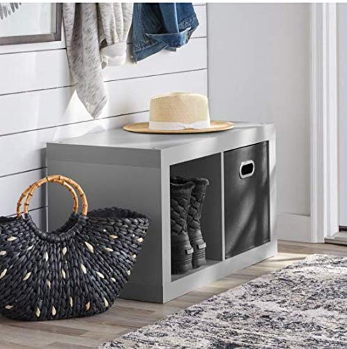 Better Homes and Gardens Bookshelf Square Storage Cabinet 2-Cube Organizer, Gray