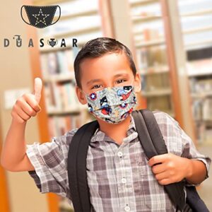 DUASTAR Kids Masks Disposable,50 Pcs Boys,Girl Unisex Face Mask,3 Ply Cute Masks For Children,Printed Cartoon Face Covering, Mascarillas Para Niños