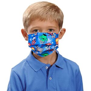 DUASTAR Kids Masks Disposable,50 Pcs Boys,Girl Unisex Face Mask,3 Ply Cute Masks For Children,Printed Cartoon Face Covering, Mascarillas Para Niños