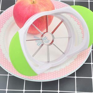Fruit & Vegetable Corers,Apple Slicer, Stainless Steel Apple Cutter,Divider Up to 4 Inches Apples,Use for Apples, Pears, Potatoes, Onions Cutting,Green