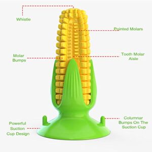 Carllg Puppy Teething Chew Toys, Dog Chew Toys - Corn Stick Tough Toys for Training and Cleaning Teeth, Squeaky Suction Cup Toothbrush Interactive Toy for Small Medium Dog