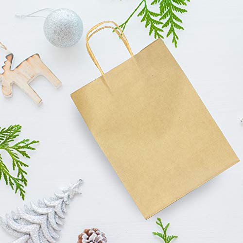 JOYIN 100 pcs Brown Paper Bags with Handles Assorted Sizes Gift Bags Bulk, Perfect Kraft Paper Bags for Xmas Party Favor, Shopping Bags, Retail Bags, Party Bags, Merchandise Bags, Goody Bags