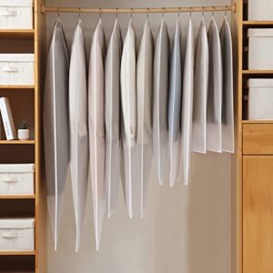 Perber Hanging Garment Bags Clear Suit Bag (Set of 12) Lightweight Dust-Proof Clothes Cover Bags with Full Zipper for Closet Storage and Travel -24'' x 40''/12 Pack