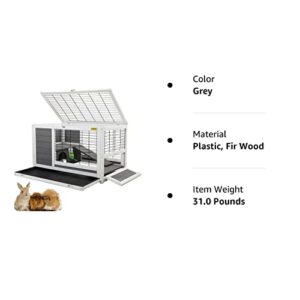COZIWOW Indoor Outdoor Rabbit Hutch,Small Animal Houses & Habitats, Large Bunny Cage with Removable Tray, Single Level Guinea Pig Hamster Hutch