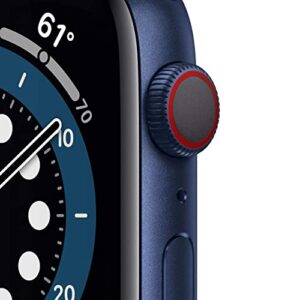 Apple Watch Series 6 (GPS + Cellular, 44mm) - Blue Aluminum Case with Deep Navy Sport Band (Renewed)