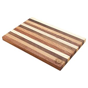 mini wood cutting board, small rustic serving board, multi wood cheese board, great kitchen accessories and gift, multi color/hardwood edge grain chopping board, small wooden cutting board