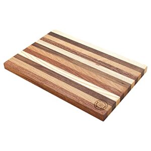 Mini Wood Cutting Board, Small Rustic Serving Board, Multi Wood Cheese Board, Great Kitchen Accessories and Gift, Multi Color/Hardwood Edge Grain Chopping Board, Small Wooden Cutting Board