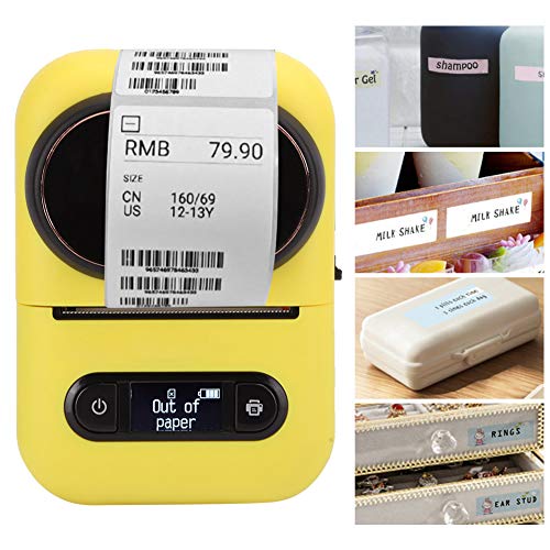 Worii Portable Label Printer, USB Bluetooth Handheld Continuous Printing Thermal Label Maker for Supermarket Jewelry Clothing Tag Eq11 Office Supply