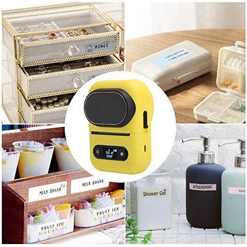 Worii Portable Label Printer, USB Bluetooth Handheld Continuous Printing Thermal Label Maker for Supermarket Jewelry Clothing Tag Eq11 Office Supply