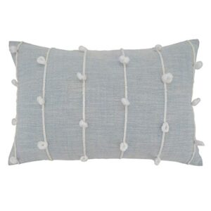 saro lifestyle knotted line design throw pillow, 16" x 24" poly filled, light blue
