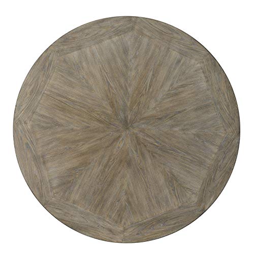 Powell Furniture Linon Franklin Metal and Wood 45" Round Dining Table in Pewter