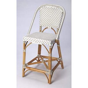 beaumont lane island living rattan counter stool in white and tan