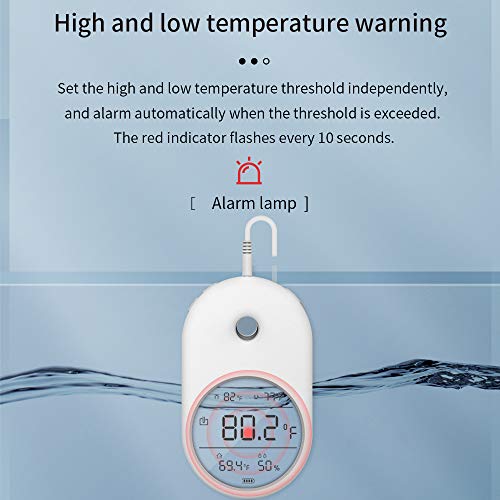 LCD Digital Aquarium Thermometer,Fish Tank Water Terrarium Temperature for Fish and Reptiles,Room Temperature,Indoor Humidity 3 in1(Fahrenheit)