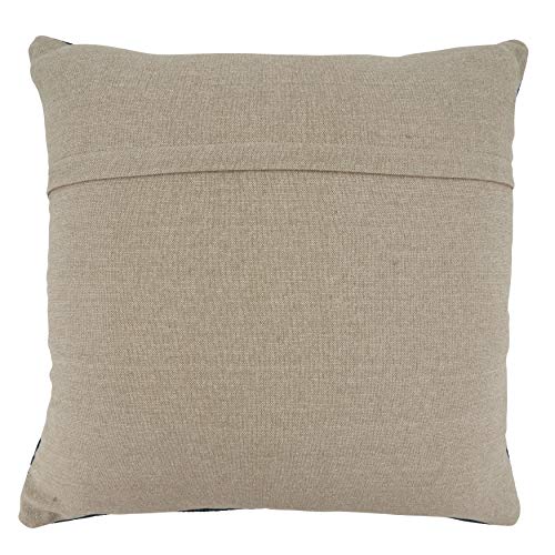 SARO LIFESTYLE Dinah Collection Eye Embroidered Throw Pillow with Poly Filling, 20", Black