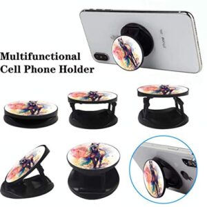 4 Pack Foldable Expanding Cell Phone Finger Stand Holder Compatible with All Smartphones and Tablets Watercolor Yellow Brown Field Horse