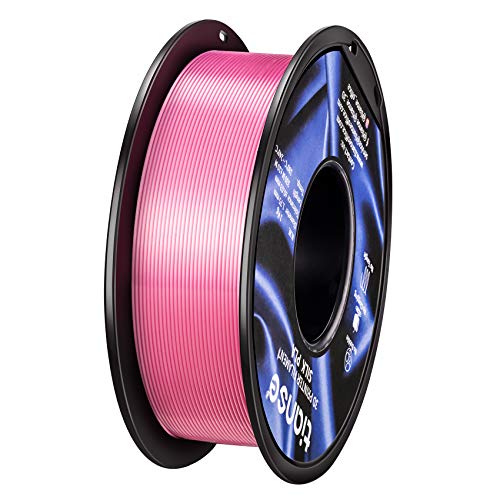 TIANSE Silk PLA 3D Printer Filament, Shiny Metallic Pink 3D Printing Filament 1.75mm,1kg 2.2lbs Spool, Dimensional Accuracy +/- 0.03mm (Pink)