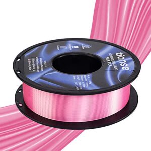 TIANSE Silk PLA 3D Printer Filament, Shiny Metallic Pink 3D Printing Filament 1.75mm,1kg 2.2lbs Spool, Dimensional Accuracy +/- 0.03mm (Pink)