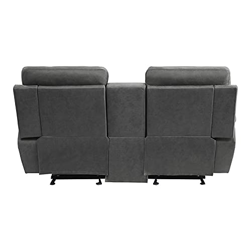 Lexicon Valois Double Glider Reclining Loveseat, Gray