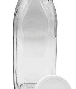 Shenandoah Homestead Supply 1 Pint / 16 oz Glass Beverage Bottles with Screw On Cap (Set of 2)