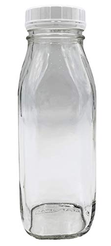 Shenandoah Homestead Supply 1 Pint / 16 oz Glass Beverage Bottles with Screw On Cap (Set of 2)