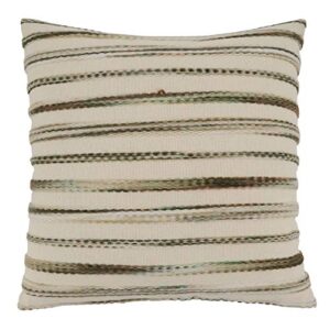saro lifestyle stripe weave design throw pillow, 22" poly filled, multi
