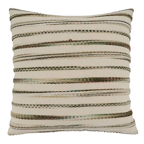 SARO LIFESTYLE Stripe Weave Design Throw Pillow, 22" Poly Filled, Multi