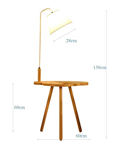 TANGIST Nordic Wood Floor Lamp | Modern Minimalist Style Standing Lamp with Wood Shelf for Living Room Bedroom Study Room Modern Style Home Decoration