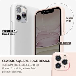 SURPHY Square Design for iPhone 11 Pro Max Case with Camera Protection, Straight Edge Design Liquid Silicone Slim Case, Light Pink