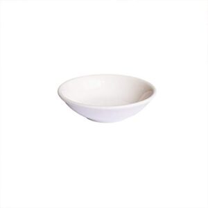 Yuauy 4 pcs Round 7mm Porcelain Soy Sauce Dish Ceramic Dip Dipping Bowls White Palette for Dinner Baking BBQ and Cooking