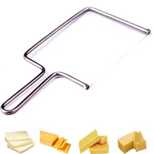 Cheese Slicer, Cheese Lyre Stainless Steel Cheese Wire Cutter - Cheese Knives Egg, Fruit, Dessert Slicer With Wire - Handheld Butter Cutter Tools for Soft Hard Block, With 2 Extra Wire