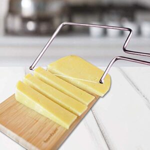 Cheese Slicer, Cheese Lyre Stainless Steel Cheese Wire Cutter - Cheese Knives Egg, Fruit, Dessert Slicer With Wire - Handheld Butter Cutter Tools for Soft Hard Block, With 2 Extra Wire