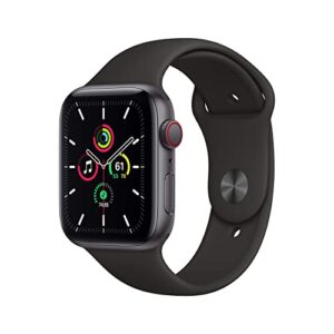 apple watch se (gps + cellular, 44mm) - space gray aluminum case with black sport band (renewed)