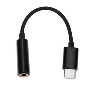 mohaliko headphone adapter 3.5 mm, usb type c to 3.5mm female headphone, portable 3.5mm to type-c adapter audio jack cable converter for all kinds of music equipment black